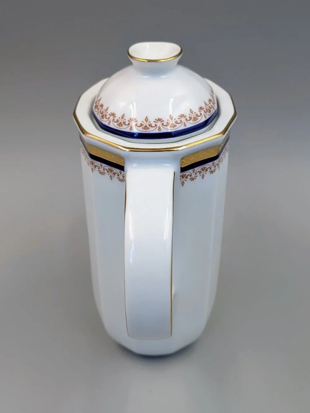 Vintage Tirschenreuth TIR419  Mini Coffee / Tea Pot - Cobalt Blue and Gold